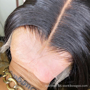 13*4 Water Wave Glueless Swiss Lace Frontal Wigs Raw Indian Human Hair Lace Wigs Virgin Cuticle Aligned Body Wave Lace Front Wig